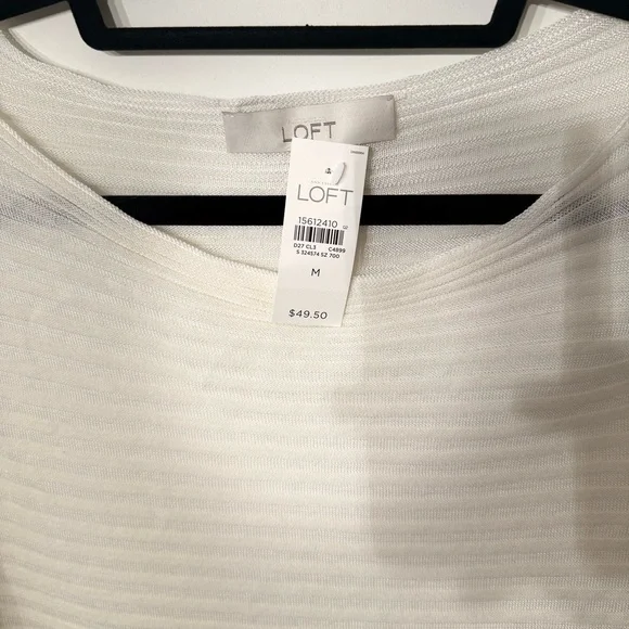 LOFT Ivory Textured Knit Top - Picture 2 of 3